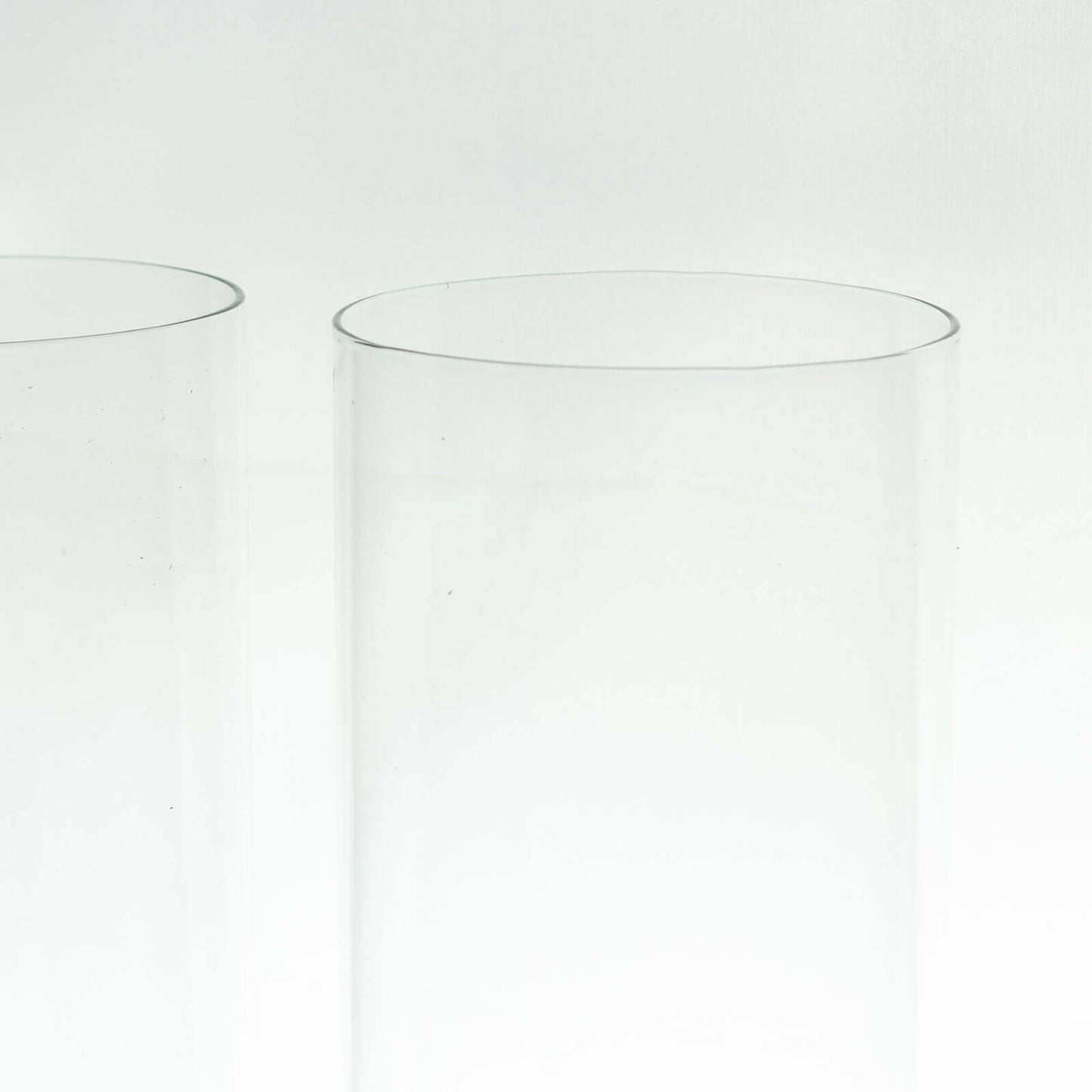 2-Pack Clear Glass Candelabra Shades Open End Hurricane Design - Stylish Table Centerpiece 24"