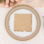 50-Pack Paper Beverage Napkins with Gold Foil Edge Natural - Disposable 2 Ply Cocktail Napkins for Events 6.5"x6.5"