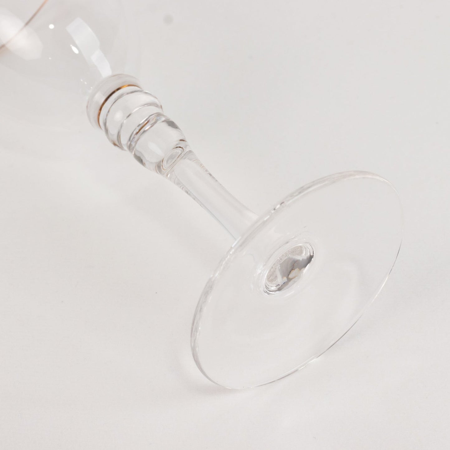 6-Pack Wine Goblet Glasses Clear Gold Rimmed Design with Long Beaded Stem - Handblown Vintage Crystal Glasses for Water & Drinks 9oz 8"