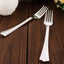 25-Pack Plastic Forks Silver Heavy Duty with Fluted Handles - Durable Disposable Tableware 7"