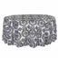 Taffeta 120" Round Tablecloth Black - Seamless Velvet Flocking Damask Design for Sophisticated Gatherings