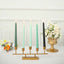 12-Pack Taper Candles Premium Wax Design Mixed Green - Unscented Candles for Sophisticated Decor 10"