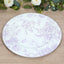 6 Pack Round Floral Acrylic Charger Plates in French Toile Pattern, 13" Matte Lavender and White Dinner Charger Event Tabletop Decor