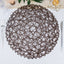 6-Pack Table Placemats Woven Fiber Design Dark Brown Round - Disposable Mats for Dining and Events 15"