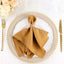 5 Pack Polyester 17"x17" Napkins Gold - Durable & Wrinkle Resistant Dinner Napkins for Everyday Dining & Events