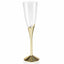 6-Pack Plastic Champagne Flutes Clear/Gold - Stylish Disposable Glasses for Toasts 5oz