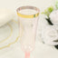 12-Pack Plastic Champagne Flutes Transparent Blush with Gold Rim - Stylish Disposable Cocktail Glasses for Parties 5oz 6"