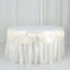 Satin 14ft Table Skirt Ivory - Pleated Double Drape Table Cover