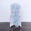 1 Set Chiffon Hoods Chair Sashes with Willow Ruffles Design Dusty Blue - Stylish Chair Bow Decor