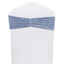 5 Pack Premium Crushed Velvet Chair Sashes Dusty Blue Ruffle Style - Textured Chair Bands for Stunning Event Decor