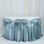 Satin 14ft Table Skirt Dusty Blue - Pleated Double Drape Table Cover