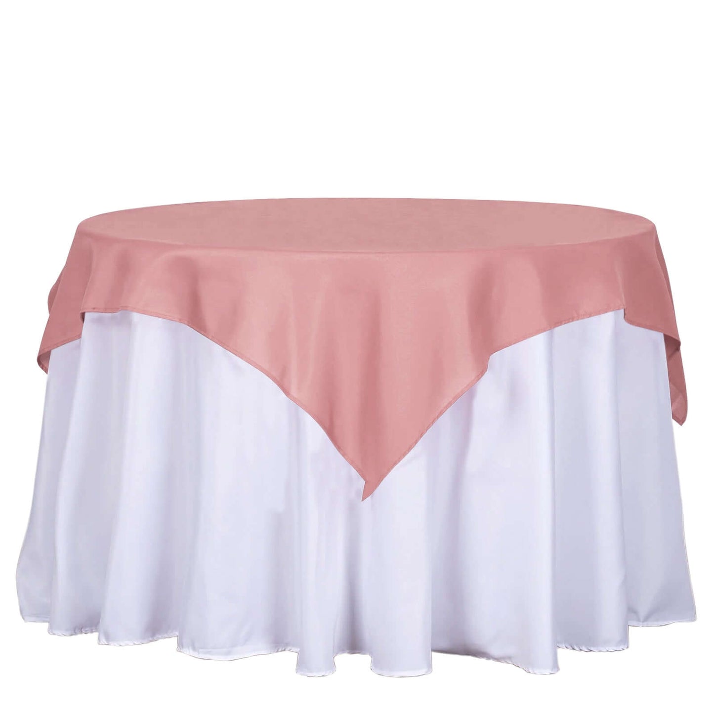 Polyester 54"x54" Table Overlay Square Tablecloth Dusty Rose - Wrinkle-Resistant & Durable Table Cover