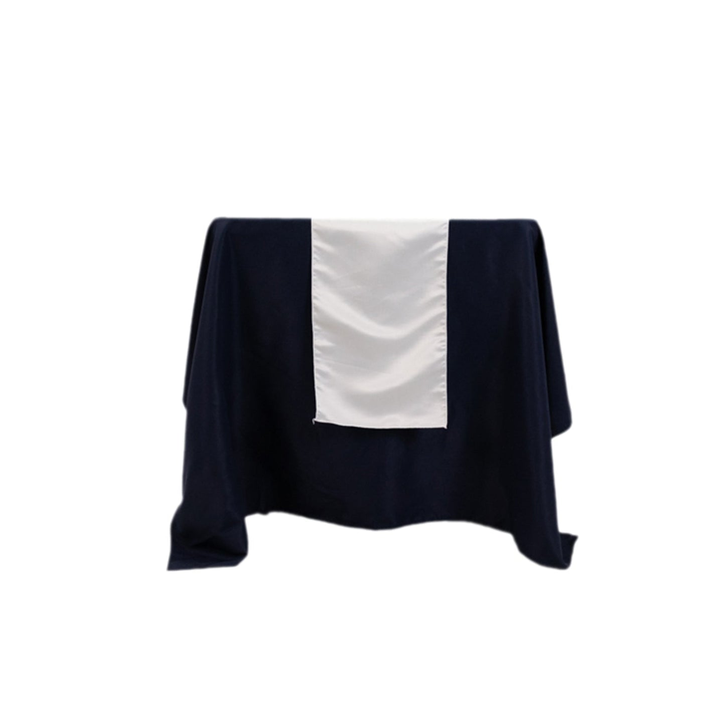 Lamour Satin 12"x108" Table Runner White - Smooth & Lustrous Wedding Decor