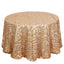 Sequin 120" Round Tablecloth Matte Champagne - Seamless Big Payette Table Cover