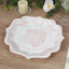 25-Pack Paper Dinner Plates in White Pink Damask Floral Pattern & Scallop Rim - Stylish Disposable 300GSM Floral Party Plates 10"