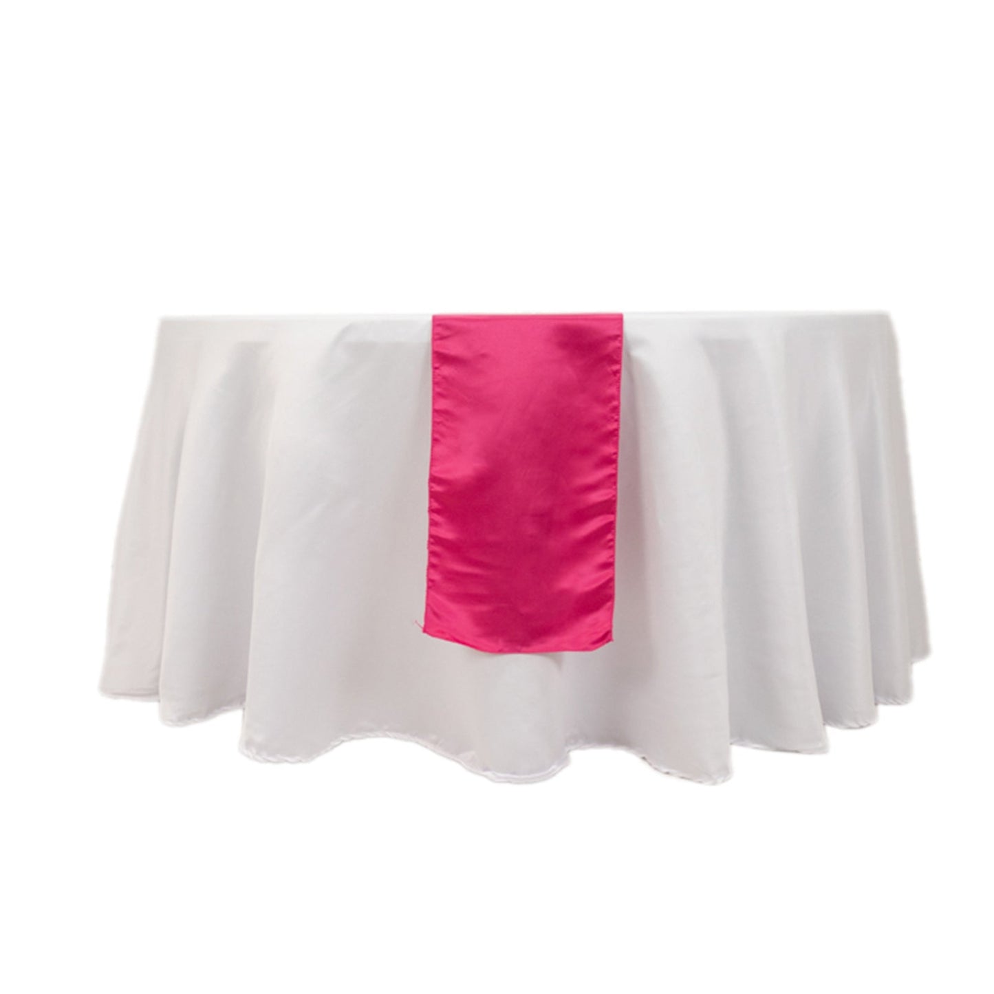 Lamour Satin 12"x108" Table Runner Fuchsia - Smooth & Lustrous Finish