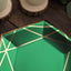 25-Pack Paper 7" Hexagon Dessert Plates in Hunter Emerald Green with Gold Geometric Lines & Rim - Stylish Disposable Geometric 300GSM Appetizer Salad Plates
