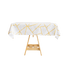 Polyester 54"x54" Square Tablecloth White with Gold Foil Geometric Pattern - Wrinkle-Resistant & Durable for Stylish Settings