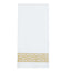 25 Pack Linen-Like Paper 8"x4" Napkins White with Gold Greek Key Design - Soft & Absorbent Airlaid Hand Towels for Exquisite Weddings & Events