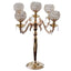 5-Arm Crystal Beaded Globe Candelabra Gold Metal - Chic Candle Holder Table Centerpiece for Gatherings 25"