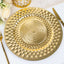 6-Pack Plastic Round Charger Plates 13" in Gold with Diamond Pattern, Sparkling Disposable Dinner Charger Tableware