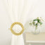 2 Pack 7" Gold Barrette Style Acrylic Crystal Curtain Tie Backs, Round Backdrop Drapery Brooch Holdbacks