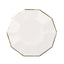 25-Pack Paper 7" Decagon Appetizer Plates in White with Gold Foil Rim - Stylish Geometric Dessert/Salad Plates for Cocktail Parties & Receptions