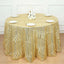 Sequin 120" Round Tablecloth Gold - Seamless Diamond Glitz Design for Glamorous Gatherings
