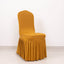 Spandex Chair Cover with Ruffle Pleated Skirt for Banquet Chairs Gold - 1-Piece Stretch Fitted Slipcover