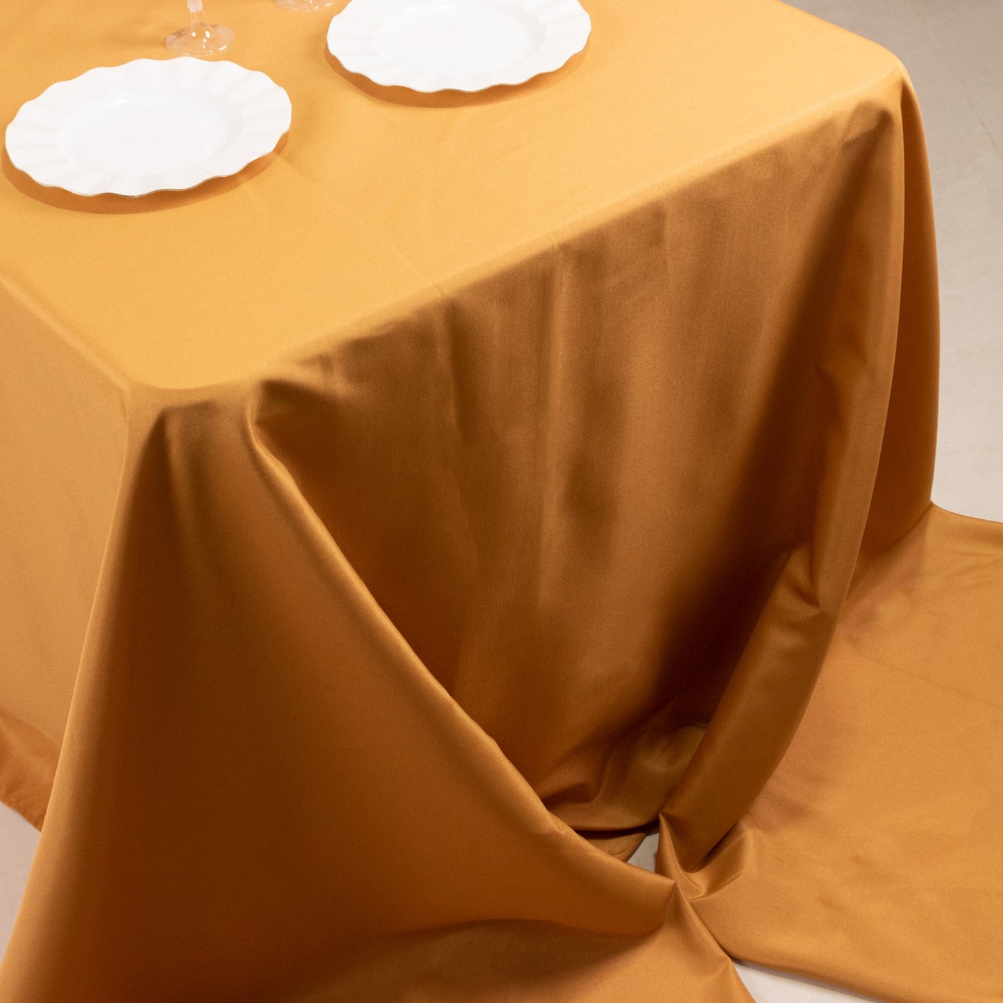 Premium Polyester 90"x156" Rectangle Tablecloth Gold - Seamless 220GSM Stain-Resistant Design for Classy Events