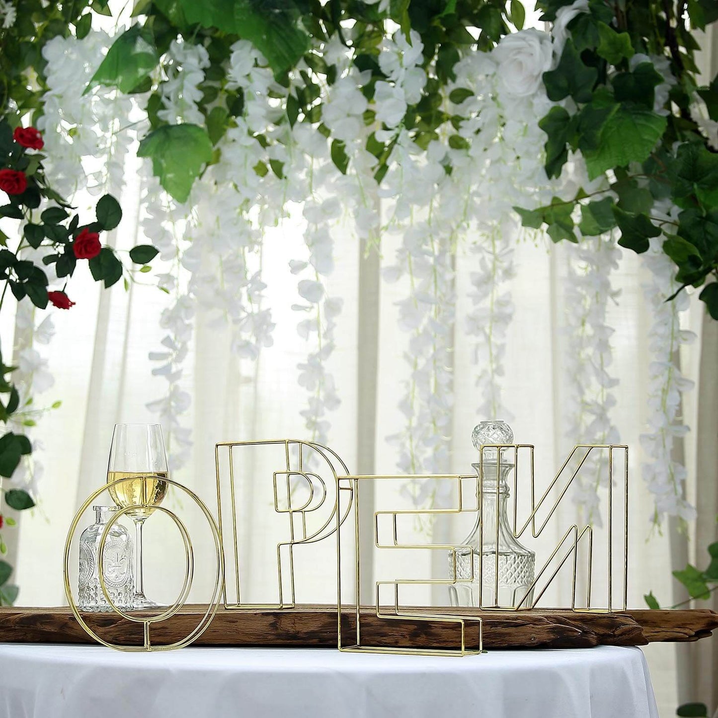 8" Tall Gold Freestanding 3D Decorative Wire Letter, Wedding Centerpiece - Z