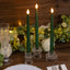 3-Pack LED Decorative Lighting Warm Flickering Hunter Emerald Green - Flameless Taper Candles 11"