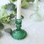 6-Pack Glass Taper Candlestick Holders Diamond Pattern Design Assorted Green - Reversible Crystal Pillar Votive Stands 4"