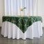 Polyester 54"x54" Square Tablecloth Hunter Emerald Green with Gold Foil Geometric Pattern - Wrinkle-Resistant & Durable Table Cover