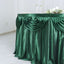 Satin 14ft Table Skirt Hunter Emerald Green - Pleated Double Drape Table Cover