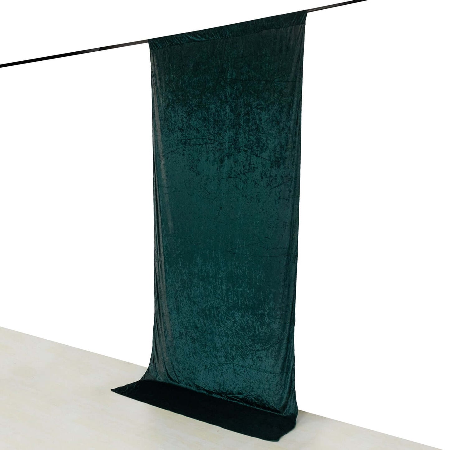 Hunter Emerald Green Crushed Velvet Backdrop Curtain â€“ 5ft x 12ft Event Drape with Rod Pocket, Privacy Panel for Photo Booths & Events