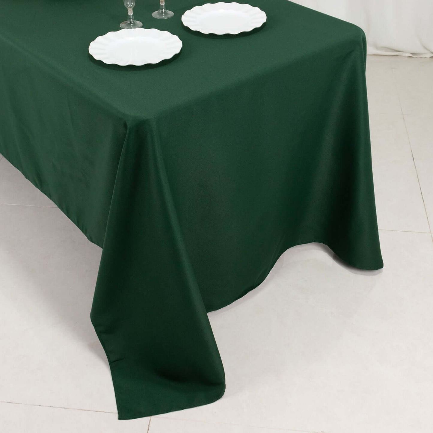 Premium Polyester 60"x126" Rectangle Tablecloth Hunter Emerald Green - Stain-Resistant 220GSM Finish Table Cover