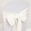 5 Pack Lamour Satin 6"x106" Chair Sashes Ivory - Stylish Reusable Decorative Bows
