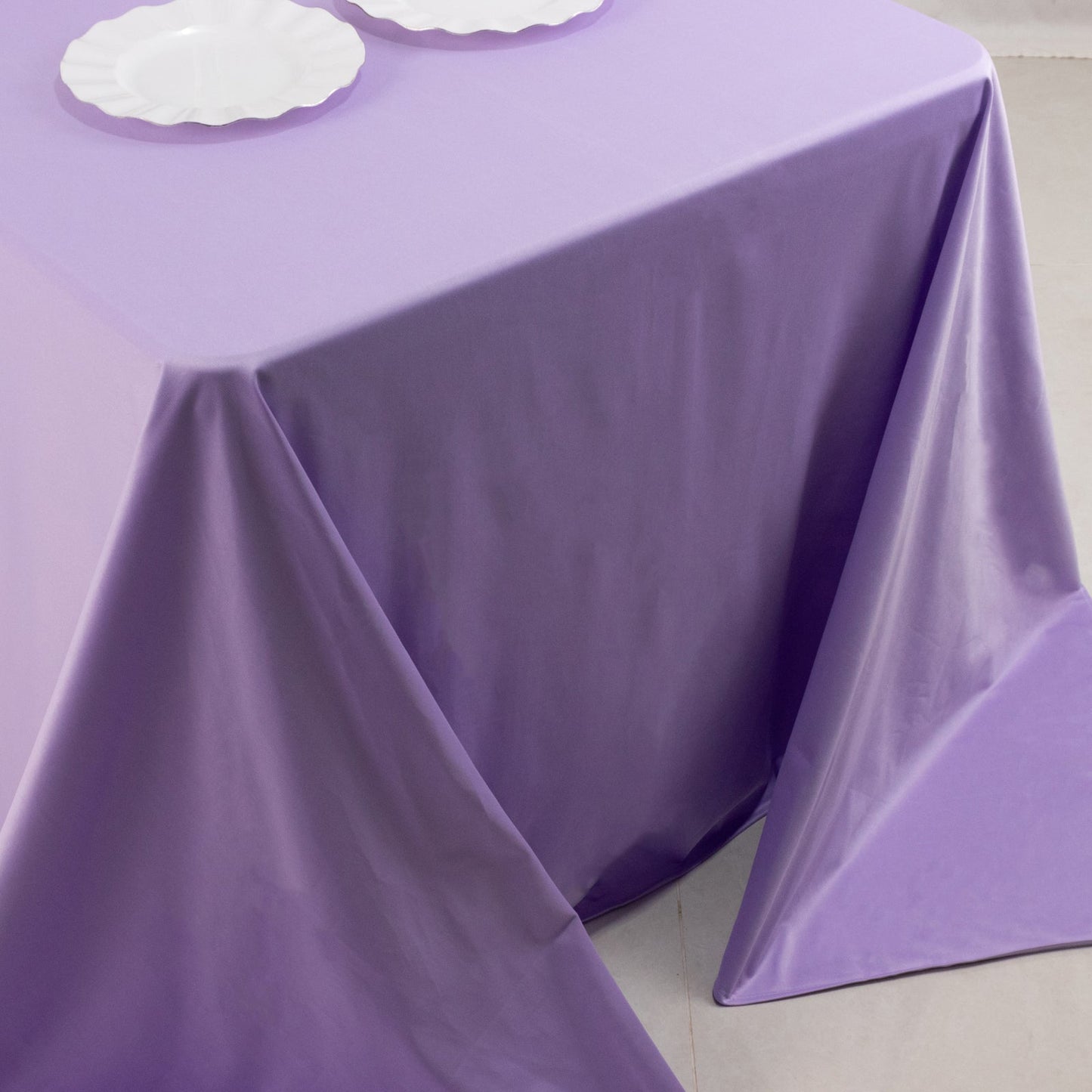 Scuba Rectangular 90"x132" Tablecloth Lavender Lilac - Wrinkle Free, Stain Resistant & Seamless Table Cover
