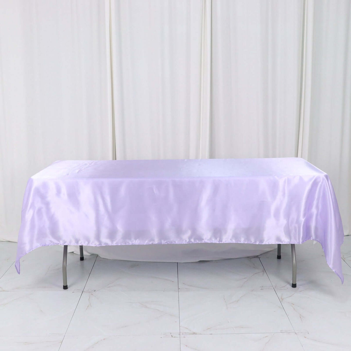 Satin Rectangular 60"x102" Tablecloth Lavender Lilac - Smooth and Lustrous Table Cover