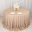 Scuba Round 132" Tablecloth Nude - Wrinkle Free & Stain Resistant Seamless Table Cover