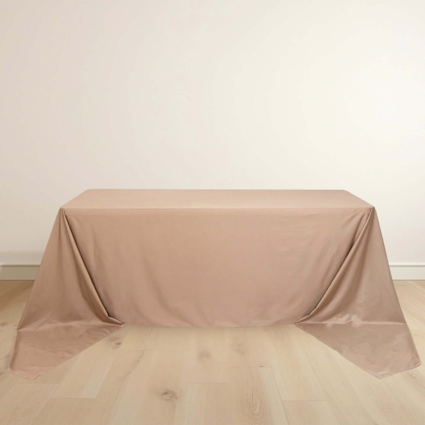 Scuba Rectangular 90"x156" Tablecloth Nude - Wrinkle Free, Stain Resistant & Seamless Table Cover