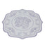 10-Pack Disposable Table Placemats 13" Round Placemats in White with Lavender Damask Floral Pattern & Scalloped Rim - 400GSM Cardboard Placemats for Stylish Table Setting
