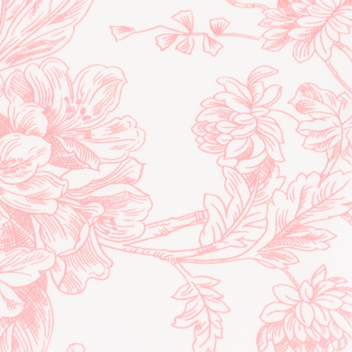 5 Pack Polyester 20"x20" Dinner Napkins White with Pink French Toile Pattern - Reusable Floral Cloth Napkins