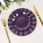 10-Pack Plastic Round 6" Dessert Plates in Purple Ruffled Rim with Gold Edging - Sturdy Disposable Salad Appetizer Dinnerware