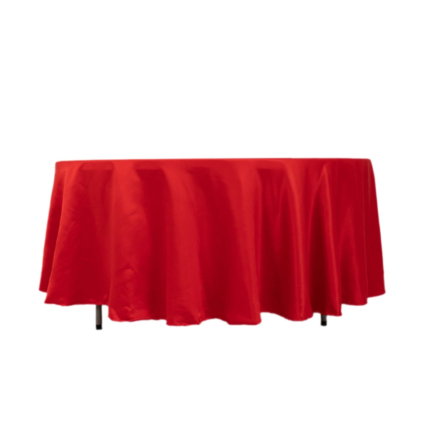 Lamour Satin 108" Round Tablecloth Red - Durable & Silk-Like Table Cover