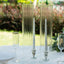 2-Pack Clear Ribbed Glass Hurricane Shades Open End Design - Stylish Candelabra Pillar Candle Holder Table Centerpiece 18"