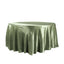 Satin 120" Round Tablecloth Dusty Sage Green - Stylish Seamless Table Cover