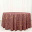 Polyester 120" Round Tablecloth Cinnamon Rose with Gold Foil Geometric Pattern Wrinkle-Resistant Seamless Table Cover