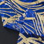 Mesh 72"x72" Table Overlay Square Tablecloth Royal Blue - Wave Embroidered Sequins Table Topper